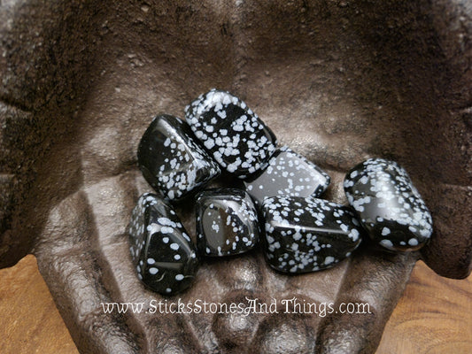 Snowflake Obsidian Tumbled Stones 1.25 inches
