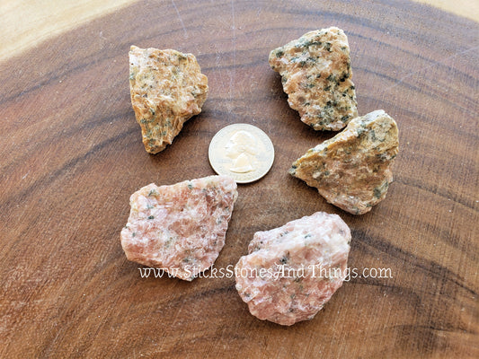 Orange Calcite with Sphalerite Rough 1.5 inches 5 pack