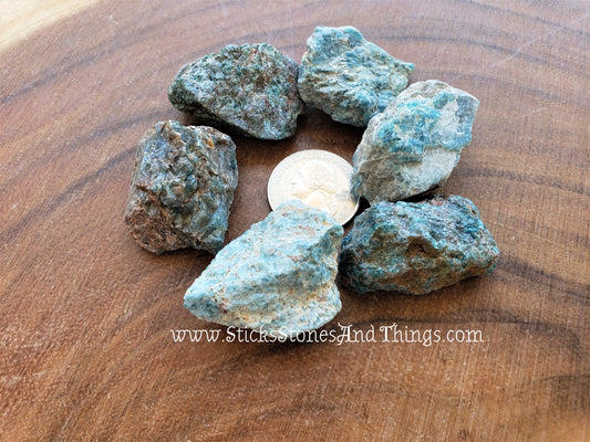 Blue Apatite Rough 1.25 inches 6 pack