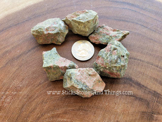 Unakite Rough 1.5 inches 6 pack