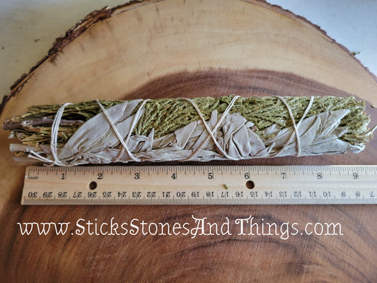 White Sage with Cedar Smudge Stick 9-10 inches