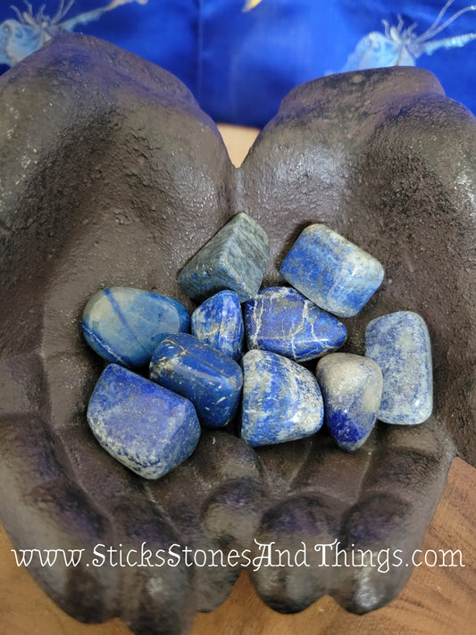 Lapis Lazuli tumbled stone (A-B Grade) 1.25 inches