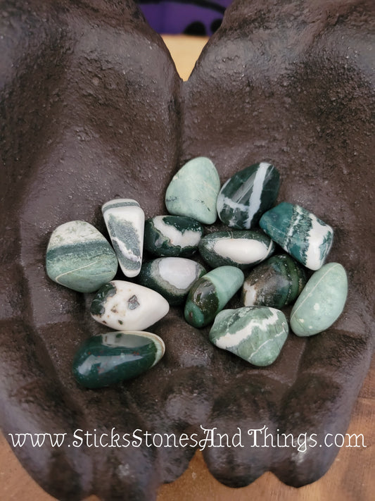 Green Sardonyx tumbled stone .75 inch