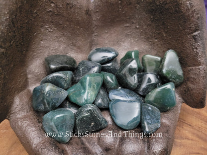 Moss Agate Tumbled Stones .75 inches