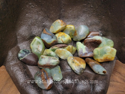 Chrysoprase Tumbled Stones .75-1 inches