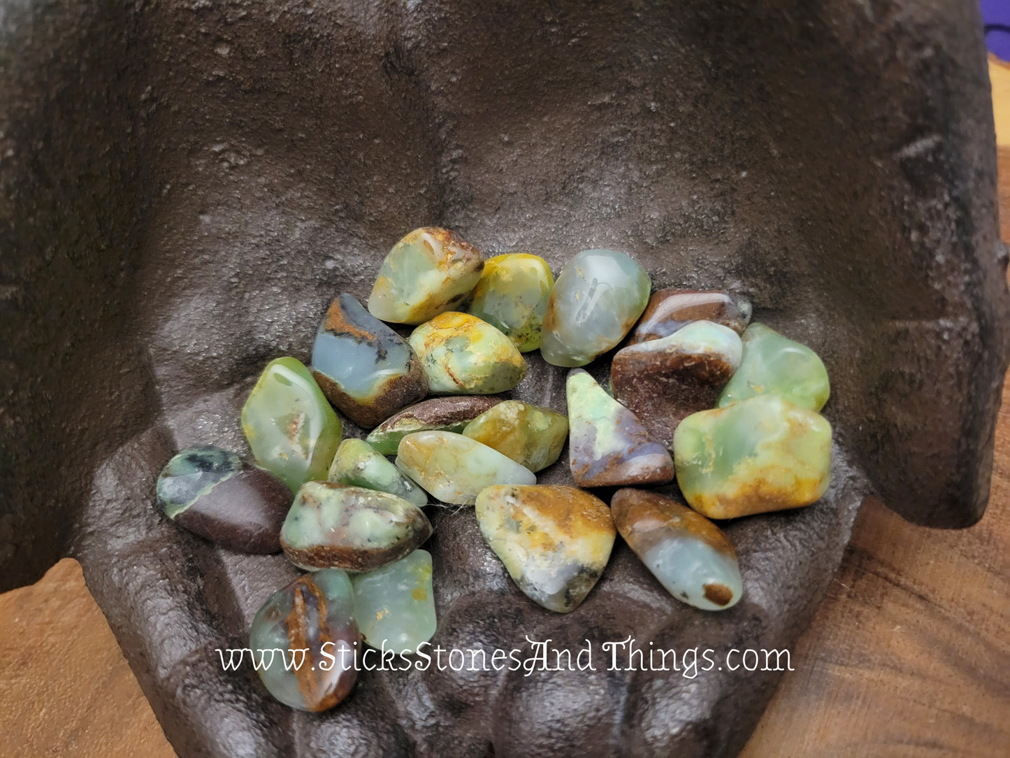 Chrysoprase Tumbled Stones .75-1 inches