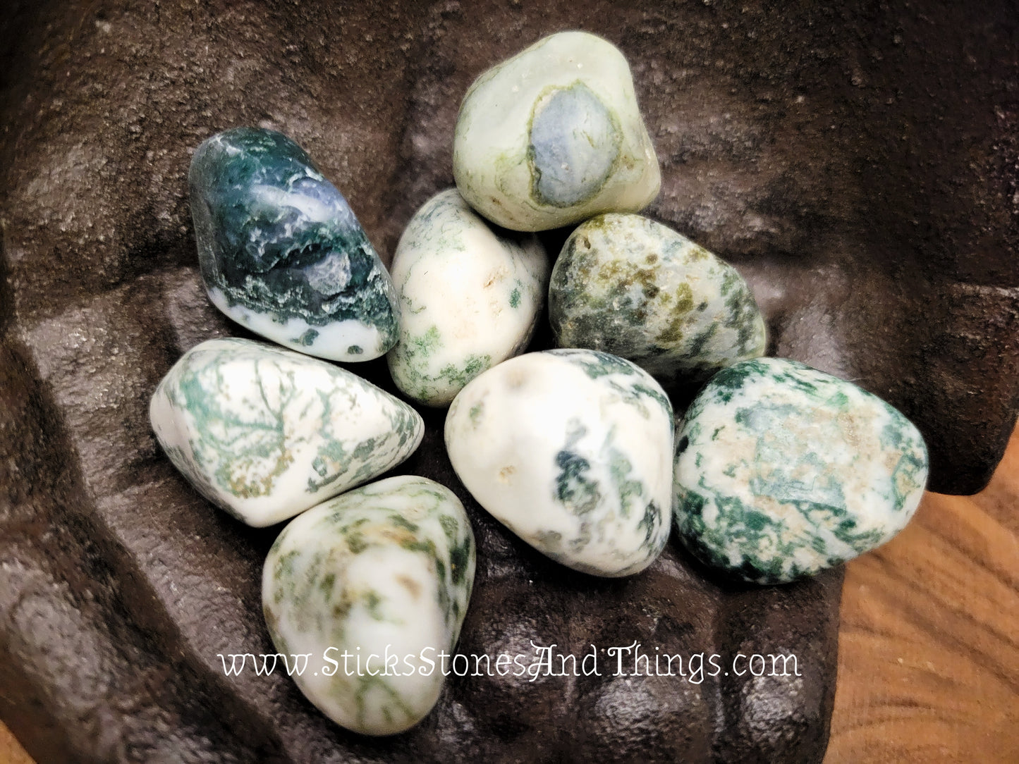 Tree Agate Tumbled Stone 1.25 inches