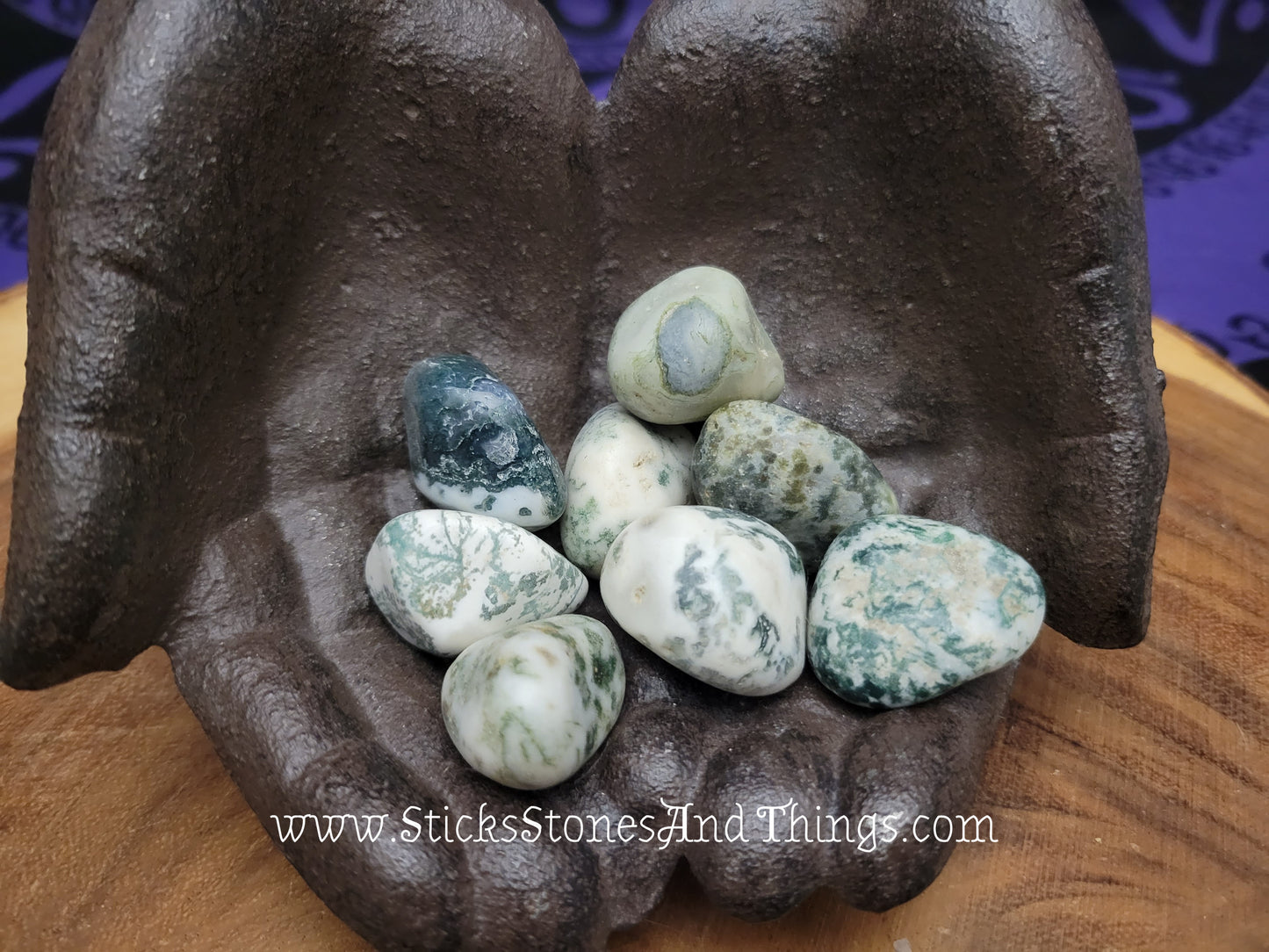 Tree Agate Tumbled Stone 1.25 inches