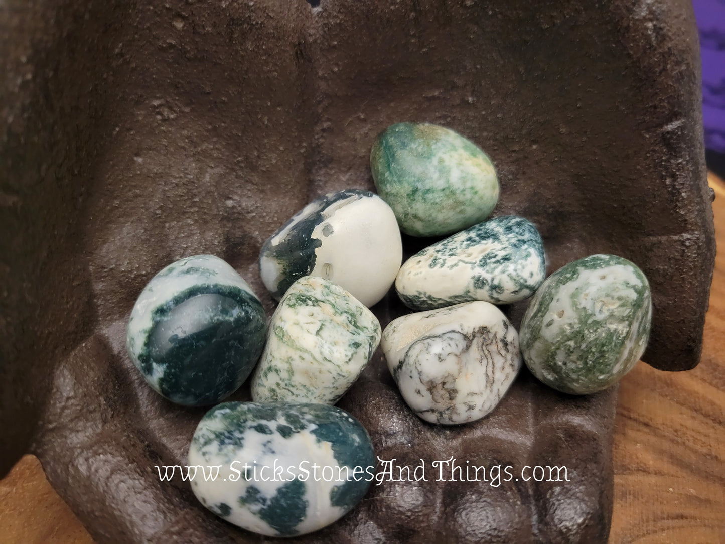 Tree Agate Tumbled Stone 1.25 inches