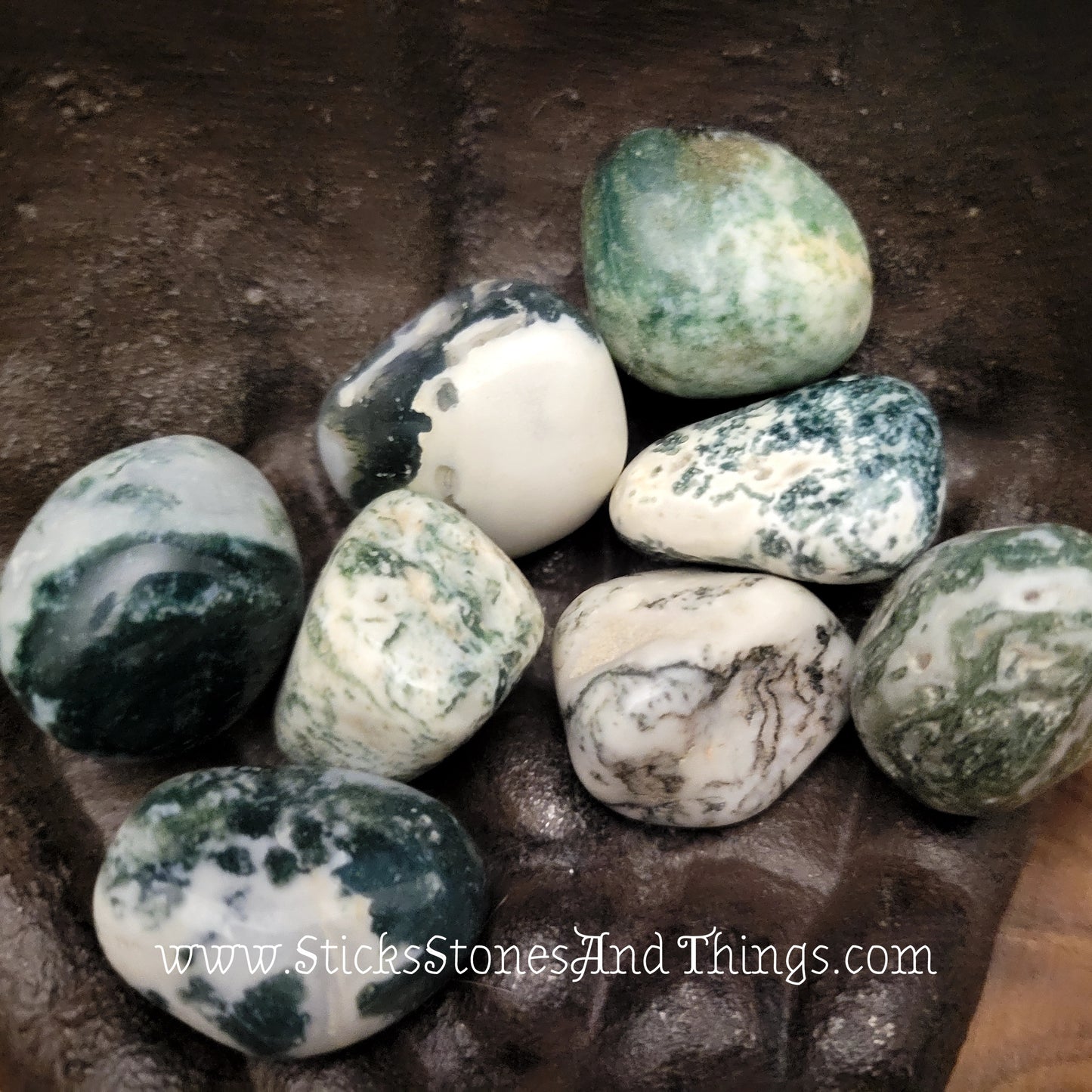 Tree Agate Tumbled Stone 1.25 inches