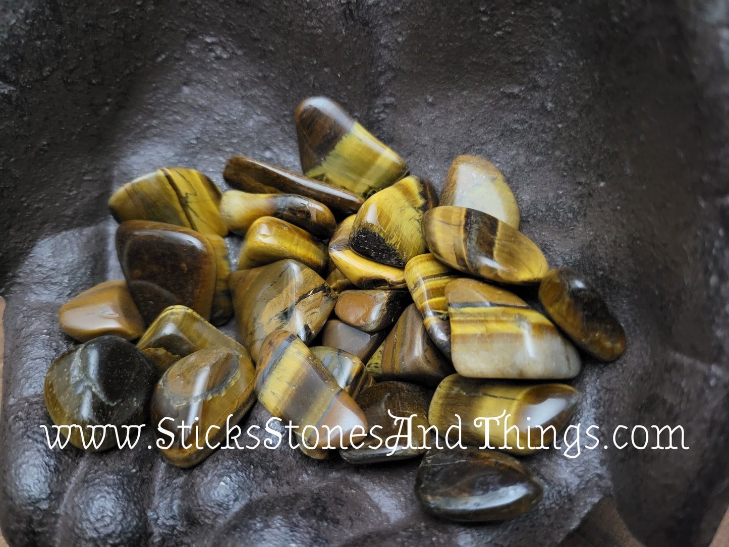 Yellow Tiger's Eye Tumbled Stone .75-1 inches