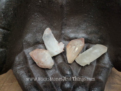 Hematite in Quartz Points 1.25 inches