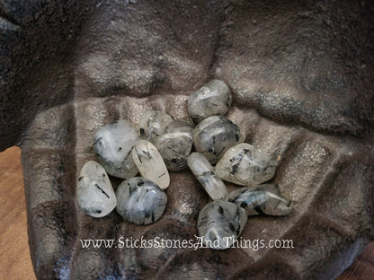 Tourmalated Quartz Tumbled Stones .75 inches