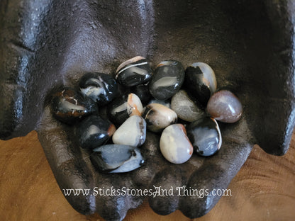 Black Sardonyx Tumbled Stone .75-1 inches