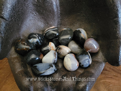 Black Sardonyx Tumbled Stone .75-1 inches