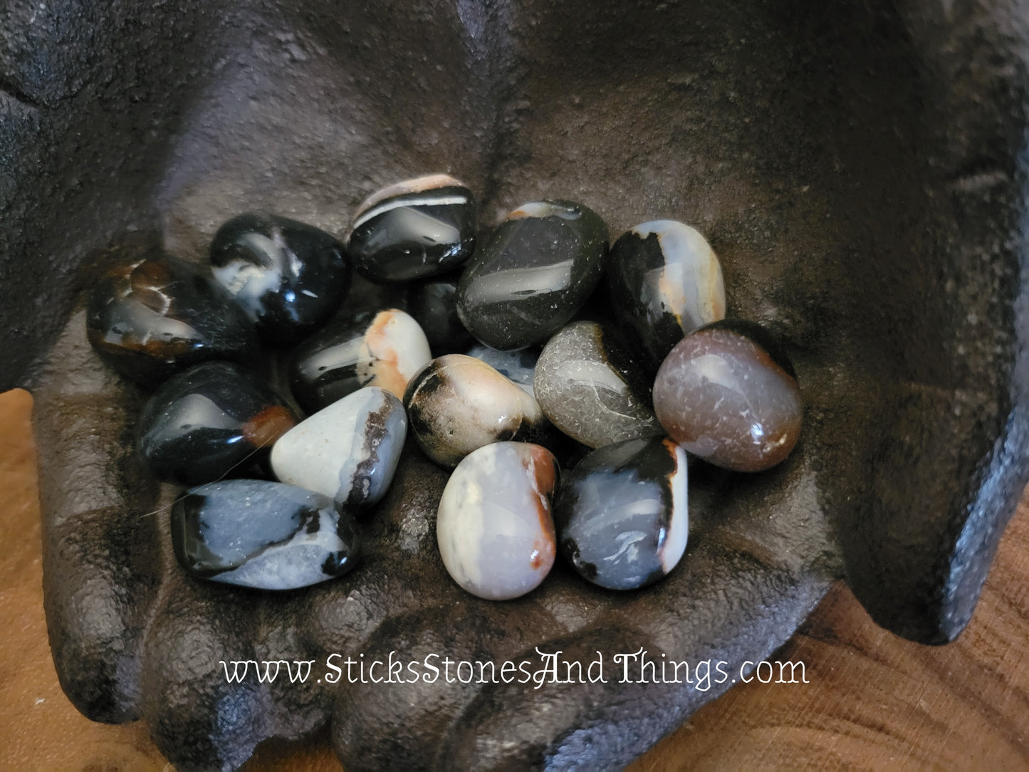 Black Sardonyx Tumbled Stone .75-1 inches