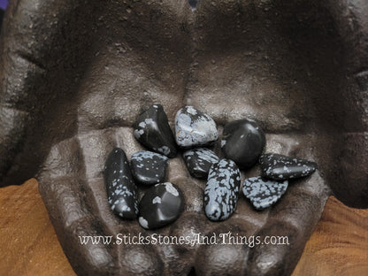 Snowflake Obsidian Tumbled Stones Small 1-1.25 inches