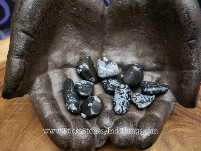 Snowflake Obsidian Tumbled Stones Small 1-1.25 inches