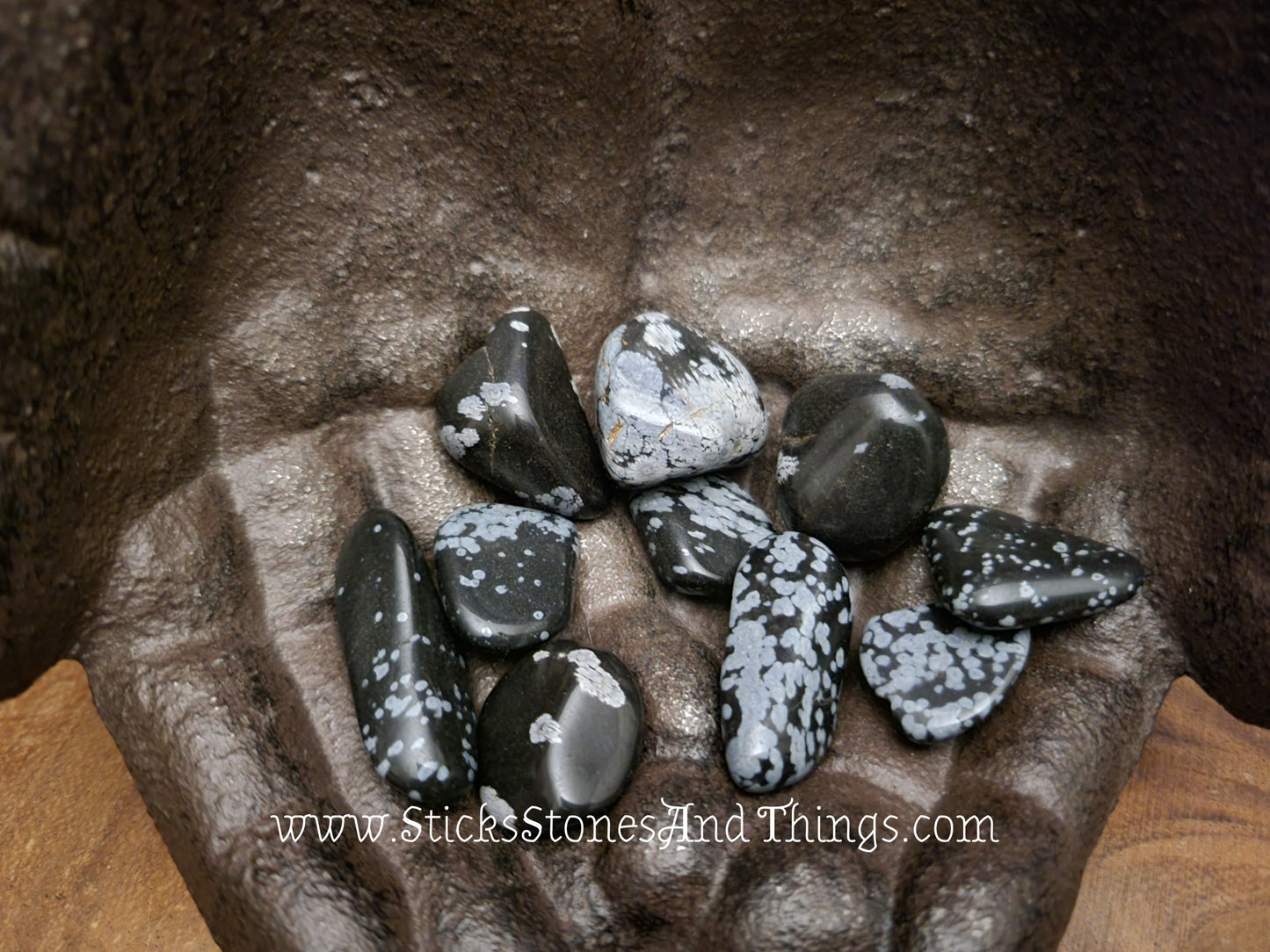 Snowflake Obsidian Tumbled Stones Small 1-1.25 inches