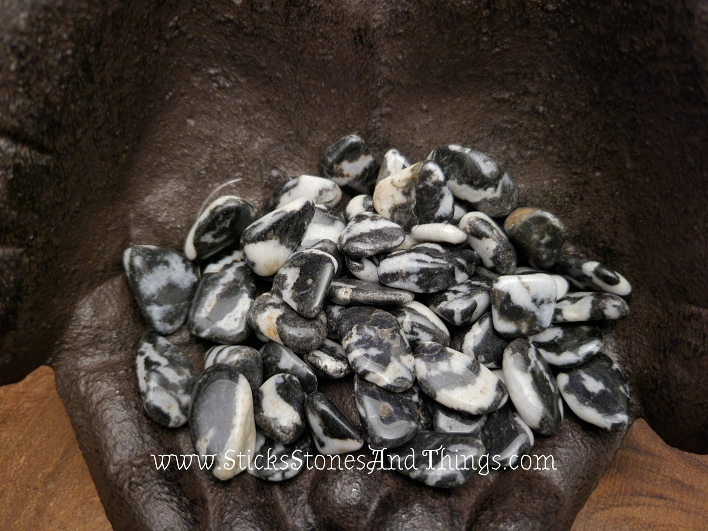 Zebra Stone Tumbled Crystal .5-.75 inches