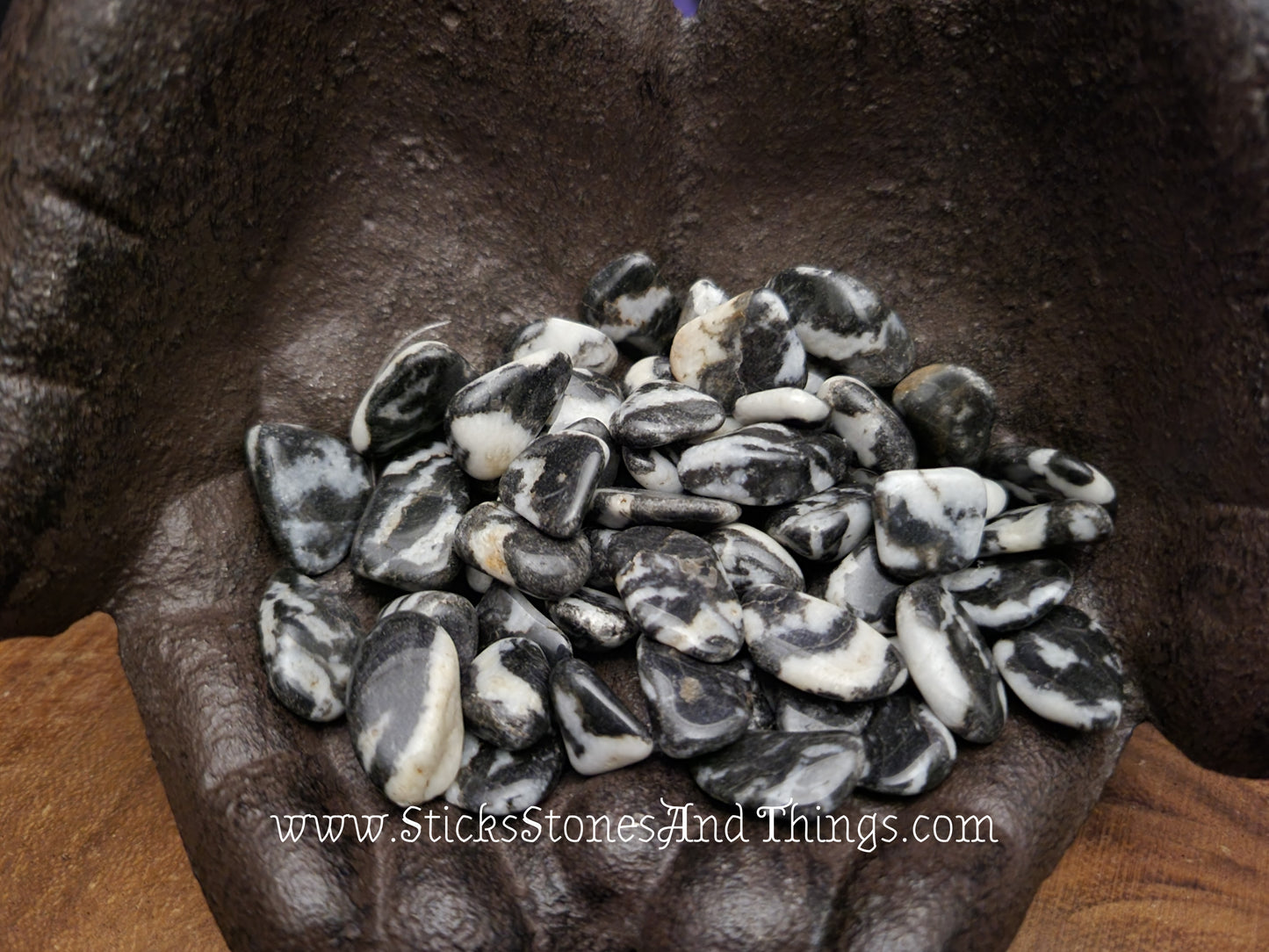 Zebra Stone Tumbled Crystal .5-.75 inches