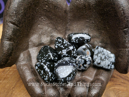 Snowflake Obsidian Tumbled Stones 1.25 inches