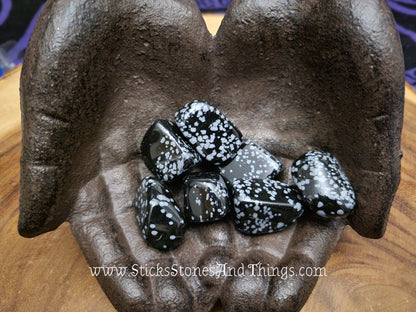 Snowflake Obsidian Tumbled Stones 1.25 inches