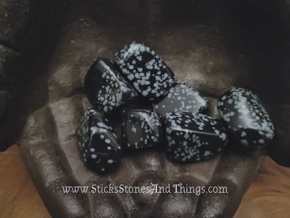 Snowflake Obsidian Tumbled Stones 1.25 inches