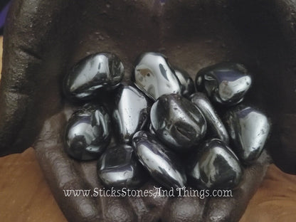 Hematite Tumbled Stone 1.25 inches