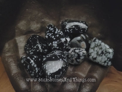 Snowflake Obsidian Tumbled Stones 1.25 inches