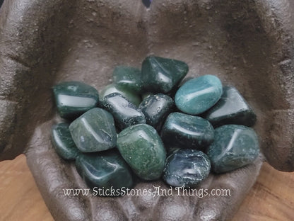 Moss Agate Tumbled Stones 1 inch