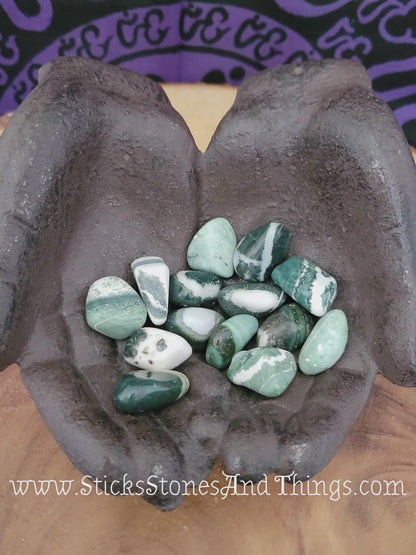 Green Sardonyx tumbled stone .75 inch