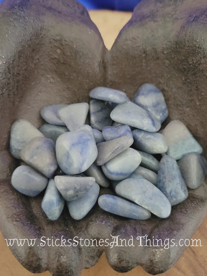 Blue Quartz (Dumortierite) tumbled crystals .75-1 inch