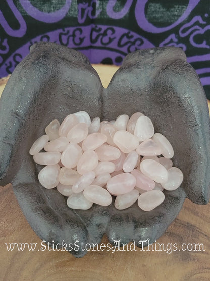 Rose Quartz small mixed grade tumbled stones .75 inch