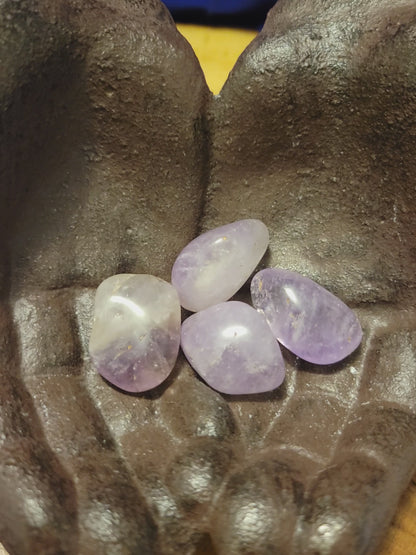 Light Amethyst Tumbled Crystals from India large 1.25 inches