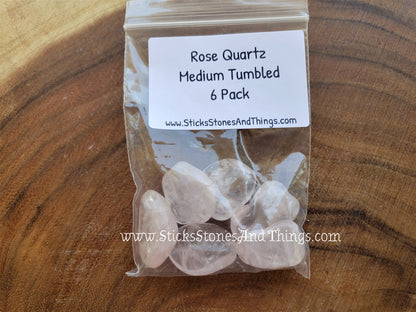 Rose Quartz Tumbled medium 6 pack