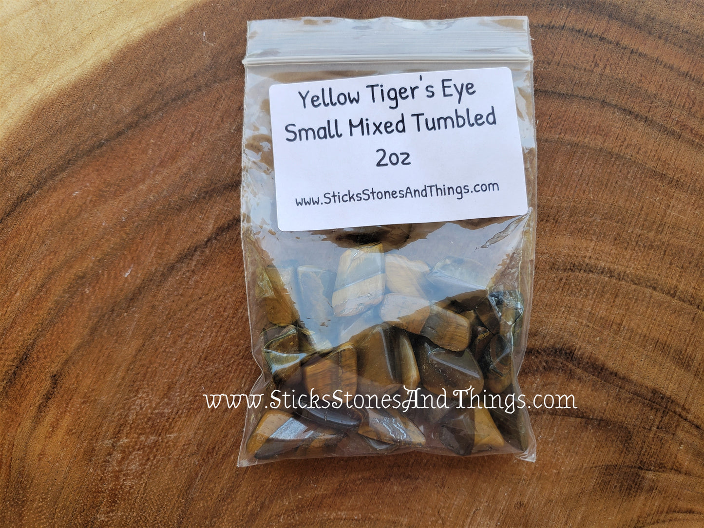 Yellow Tiger's Eye Tumbled small mixed 2 ounce package