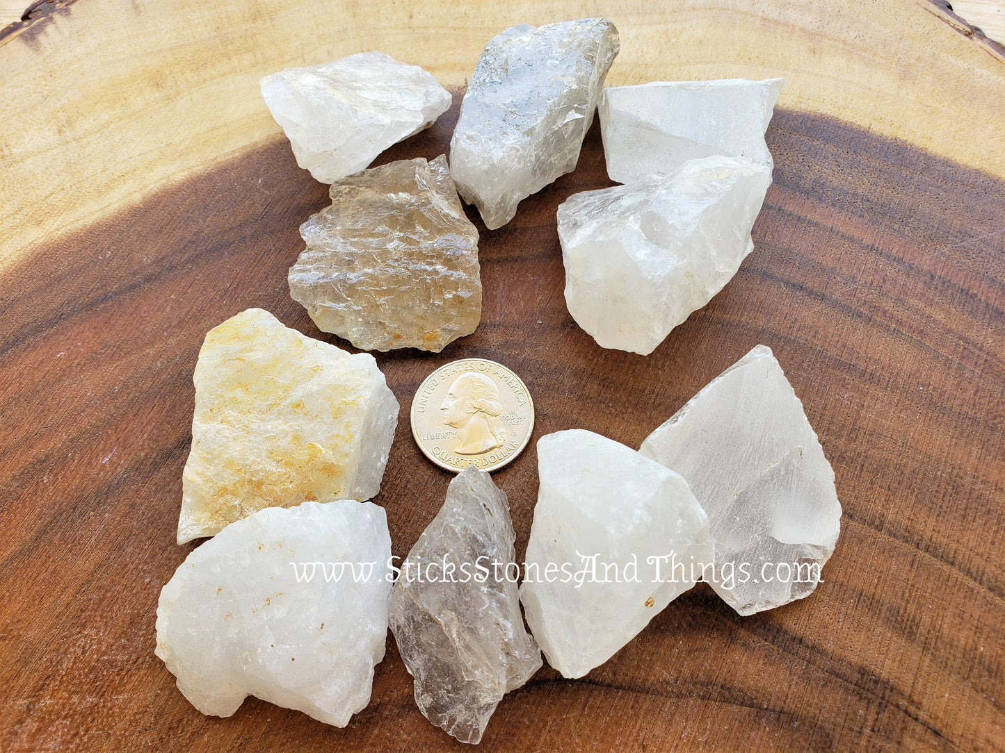 Quartz Crystal Rough 1.75 inches 5 pack