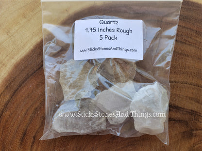 Quartz Crystal Rough 1.75 inches 5 pack