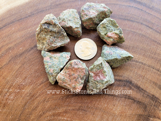 Unakite Rough 1.25 inches 8 pack