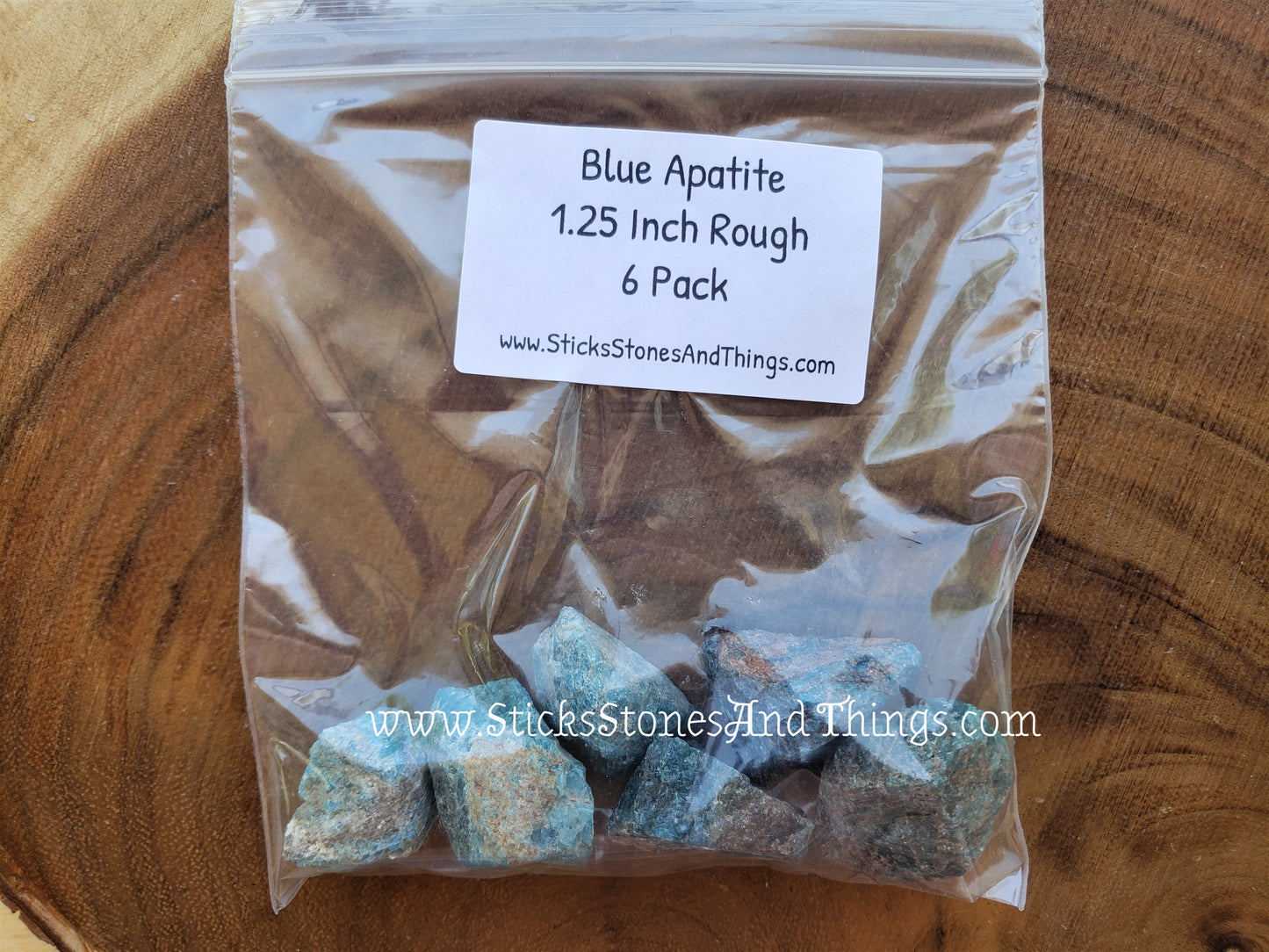 Blue Apatite Rough 1.25 inches 6 pack