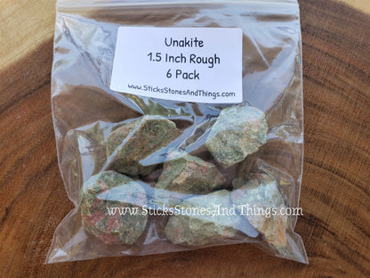 Unakite Rough 1.5 inches 6 pack