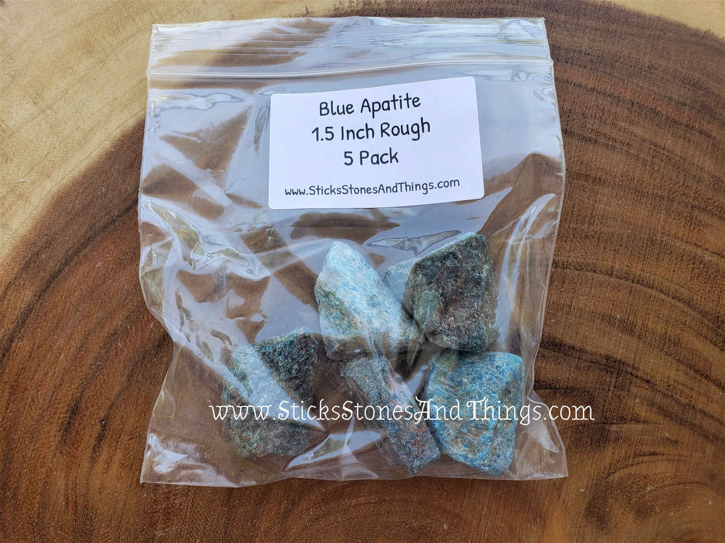 Blue Apatite Rough 1.5 inches 5 pack