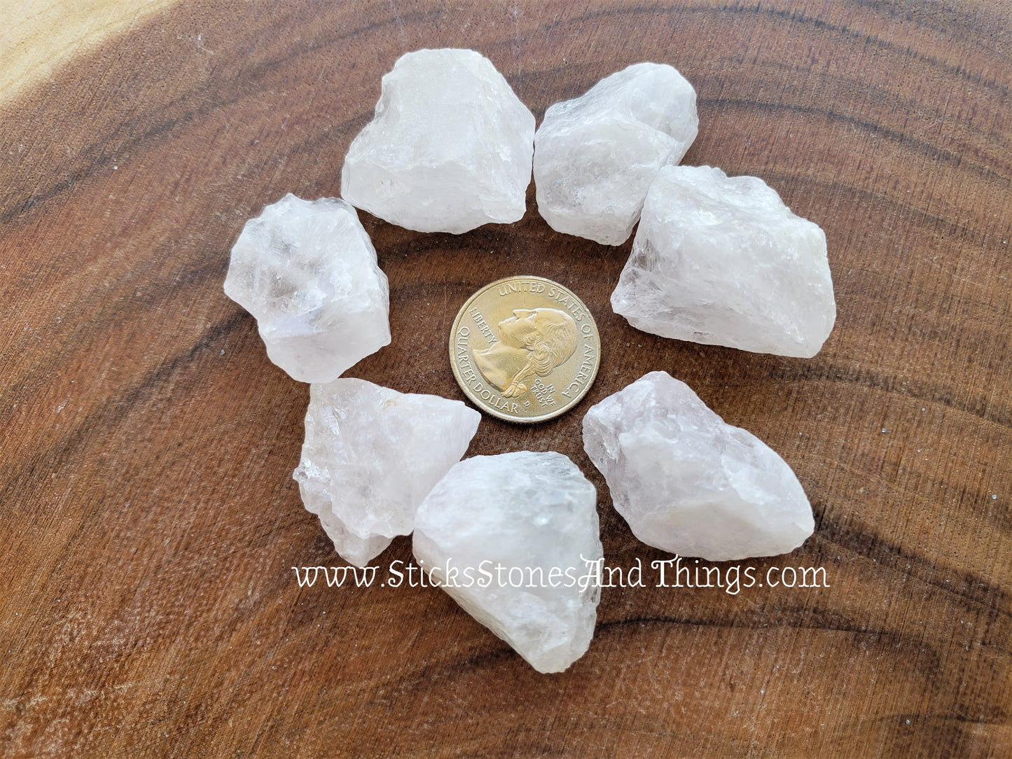 Rose Quartz Crystal Rough 1.25 inches 7 pack