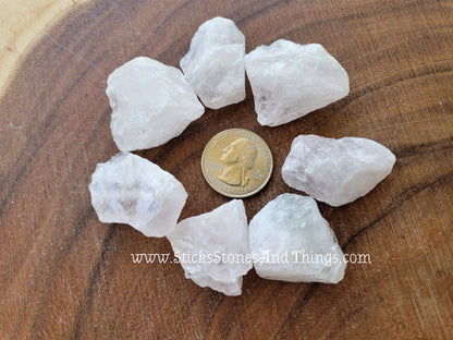 Rose Quartz Crystal Rough 1.25 inches 7 pack