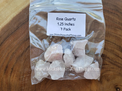 Rose Quartz Crystal Rough 1.25 inches 7 pack