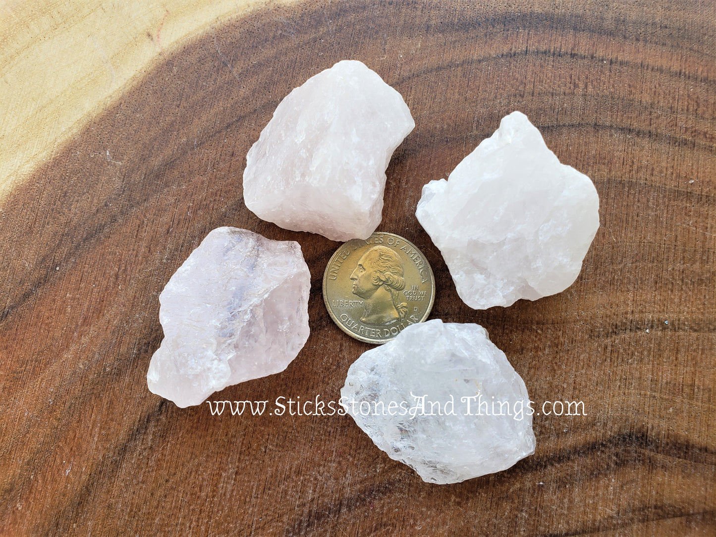 Rose Quartz Crystal Rough 1.5 inches 4 pack