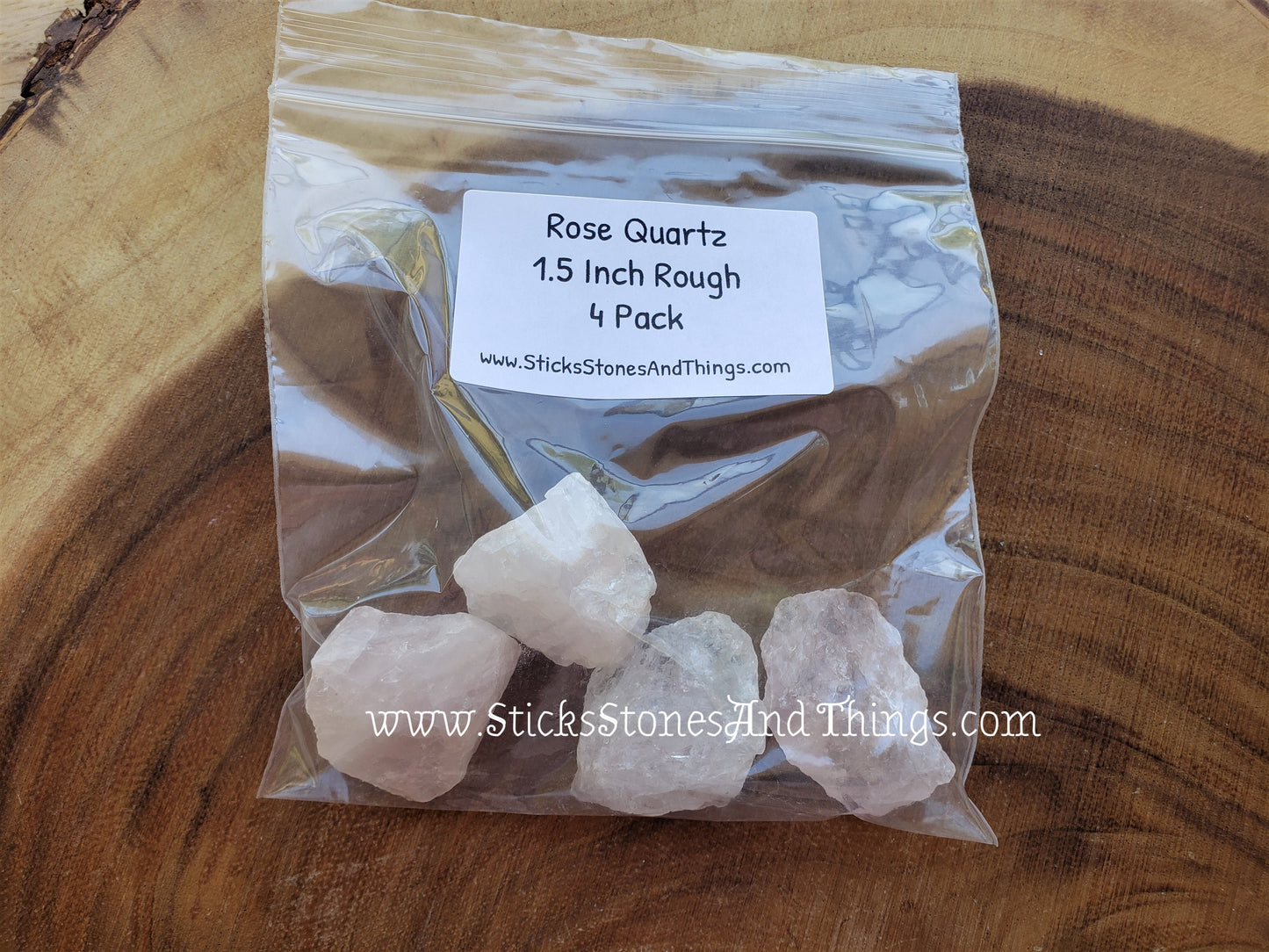 Rose Quartz Crystal Rough 1.5 inches 4 pack