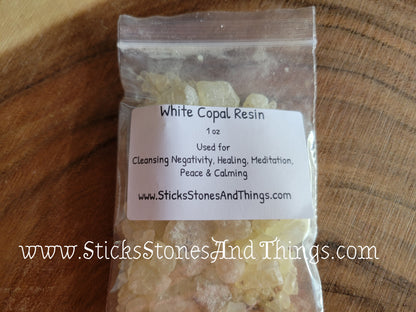 White Copal Resin Incense 1 oz package