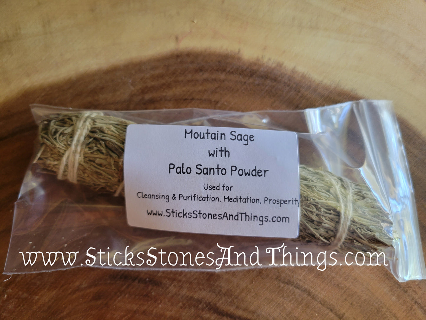 Mountain Sage with Palo Santo Powder Smudge Stick 4.5-5 inches